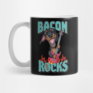 Yummy Bacon Rocks with Dachshund Doxie Dog tee Mug